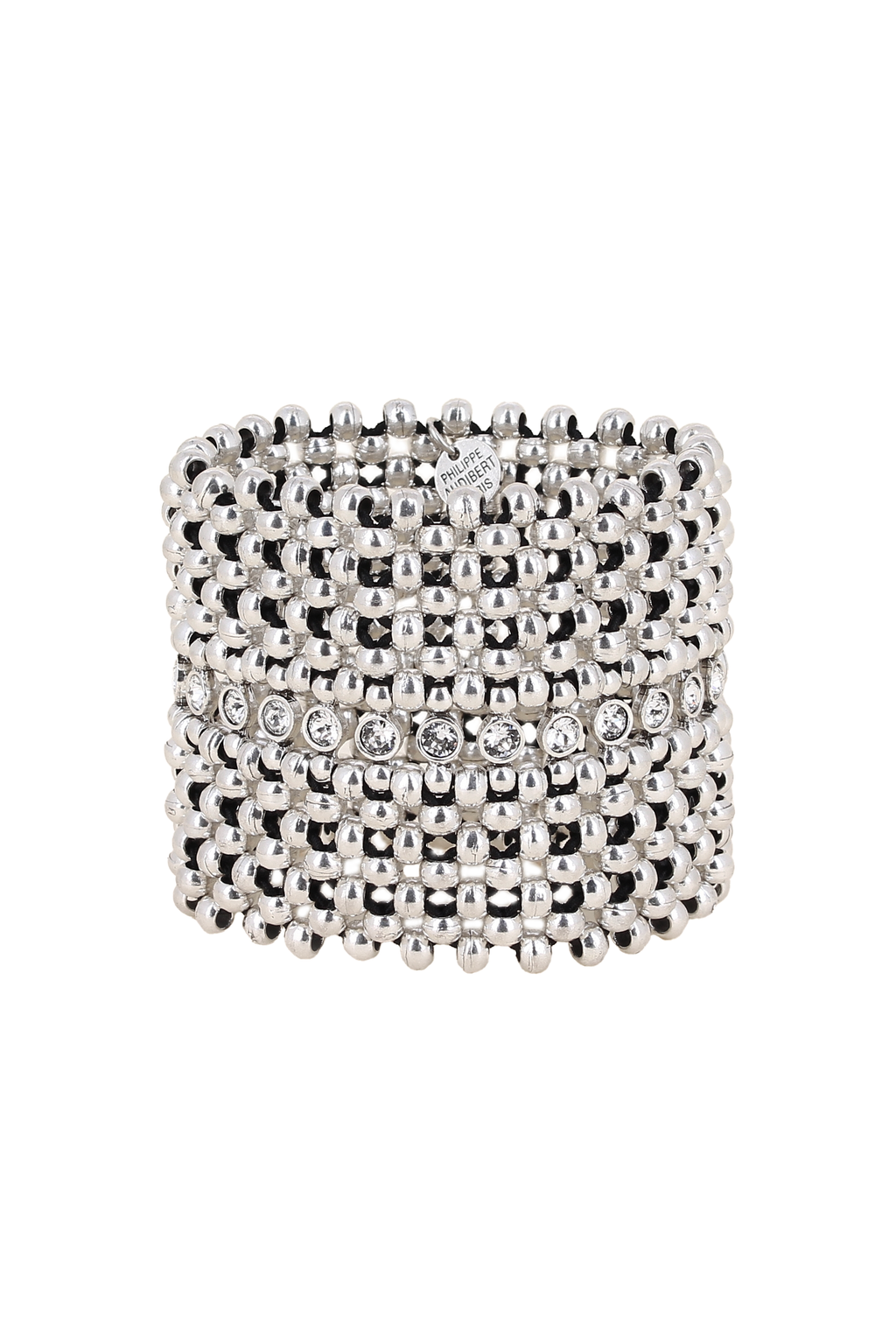 MAX STRASS MULTI-ROW SILVER CUFF – Philippe Audibert