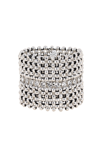 MAX STRASS MULTI-ROW SILVER CUFF – Philippe Audibert